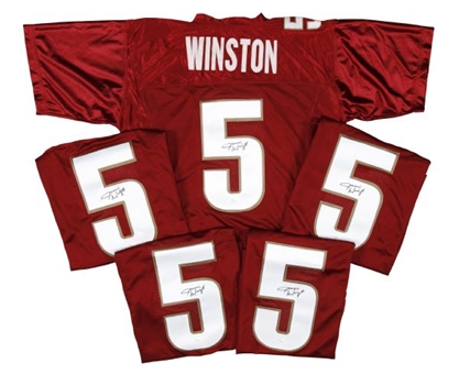 Lot of (5) Jameis Winston Signed Florida State Jerseys